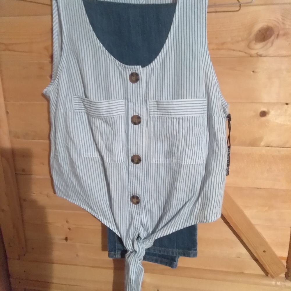 Sleeveless Blouse and Jeans